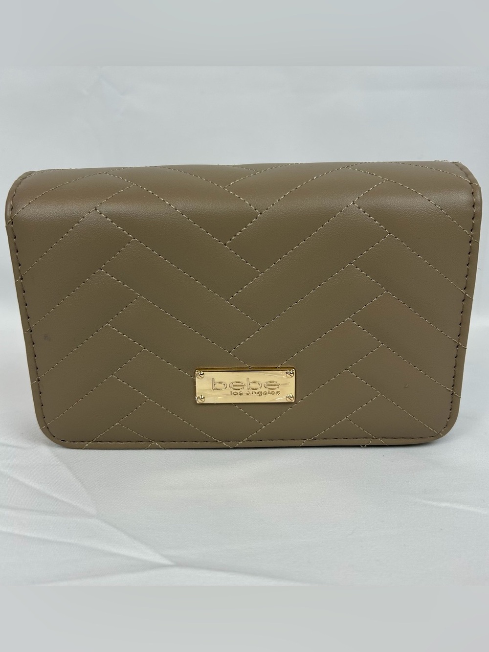 *NEW* Bebe Sophia Clutch Wristlet Purse w/ Crossbody Strap & Wallet Taupe